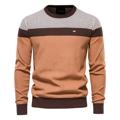 AIOPESON Spliced Cotton Sweater Men Casual O-neck High Quality Pullover Knitted Sweaters Male New Winter Brand Mens Sweaters