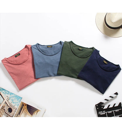 100% Cotton Men T-shirt Casual Soft Fitness Summer Thin T-shirts Men's Home Clothes O-Neck Short Sleeve Soild T Shirt for Men