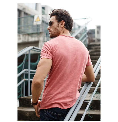 100% Cotton Men T-shirt Casual Soft Fitness Summer Thin T-shirts Men's Home Clothes O-Neck Short Sleeve Soild T Shirt for Men