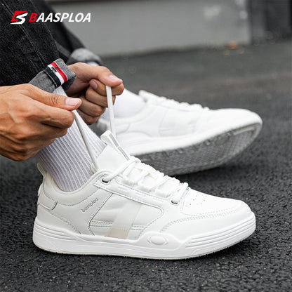 Baasploa 2024 Leather Skateboard Shoes Men Sneaker Lightweight Waterproof Shoes Male Casual Comfortable Walking Shoes Free Shipp