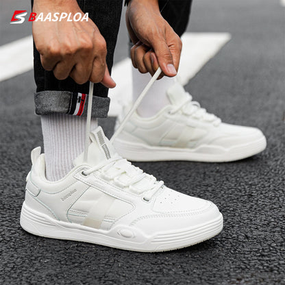 Baasploa 2024 Leather Skateboard Shoes Men Sneaker Lightweight Waterproof Shoes Male Casual Comfortable Walking Shoes Free Shipp