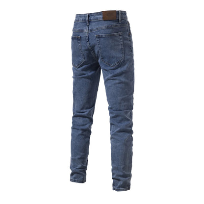 AIOPESON 2023 Autumn Denim Jeans Pants Men Slim Fit Straight Jeans for Men Quality Cotton Business Casual Wear Mens Denim Pants