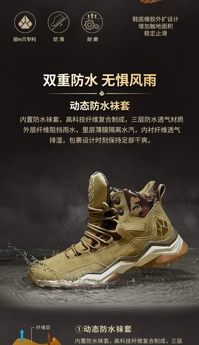 RAX Winter Hiking Boots Men Waterproof Breathable Outdoor Sports Sneakers for Men Trekking Boots Mountain Trekking Shoes Bigsize