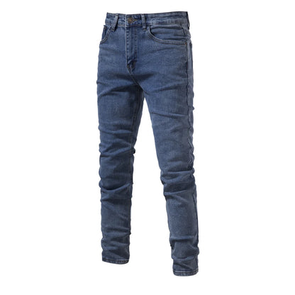 AIOPESON 2023 Autumn Denim Jeans Pants Men Slim Fit Straight Jeans for Men Quality Cotton Business Casual Wear Mens Denim Pants