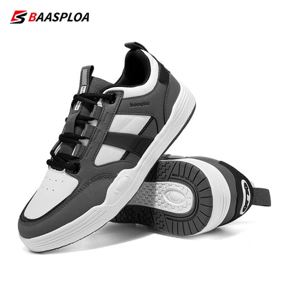 Baasploa 2024 Leather Skateboard Shoes Men Sneaker Lightweight Waterproof Shoes Male Casual Comfortable Walking Shoes Free Shipp