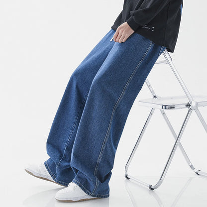 2023 New Baggy Jeans Men's Streetwear Harajuku Fashion Casual Wide-leg Trousers Japanese Simple Male Jeans Denim Pants