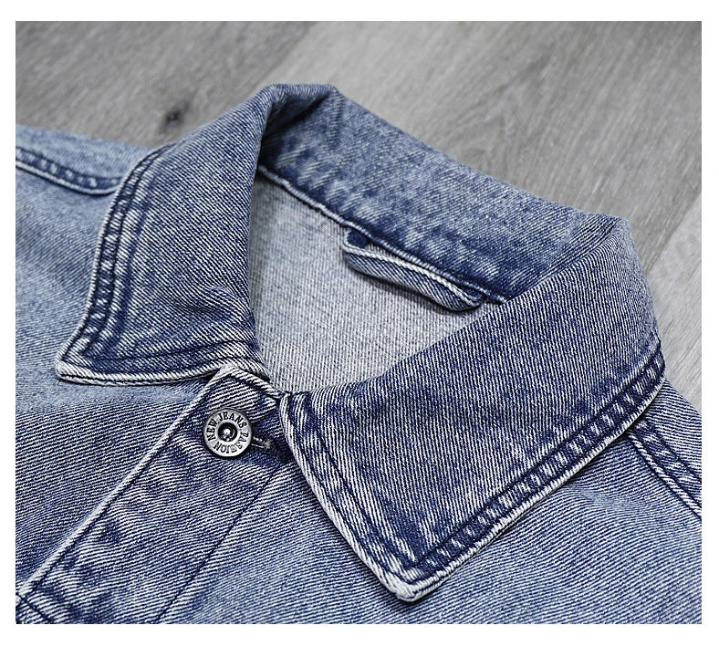 Casual Men's Denim Jacket 2023 Autumn New Cotton Loose Comfortable Zipper Fashion Designer Blue Jean Coats Male Streetwear