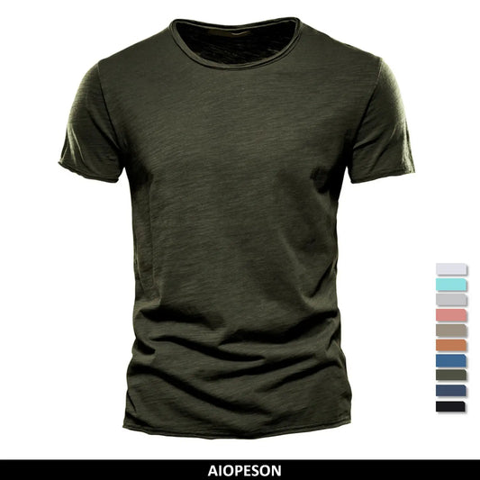 100% Cotton Men T-shirt Casual Soft Fitness Summer Thin T-shirts Men's Home Clothes O-Neck Short Sleeve Soild T Shirt for Men