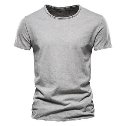 100% Cotton Men T-shirt Casual Soft Fitness Summer Thin T-shirts Men's Home Clothes O-Neck Short Sleeve Soild T Shirt for Men