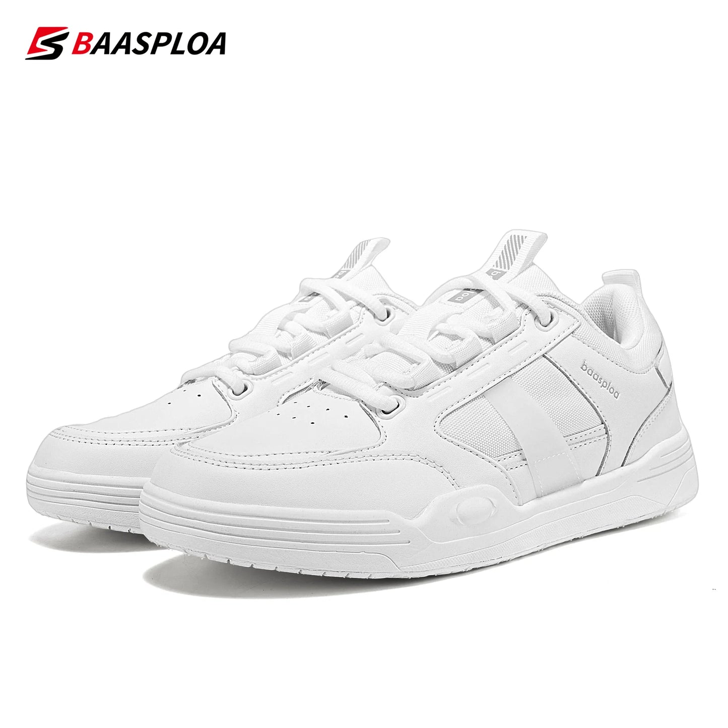 Baasploa 2024 Leather Skateboard Shoes Men Sneaker Lightweight Waterproof Shoes Male Casual Comfortable Walking Shoes Free Shipp