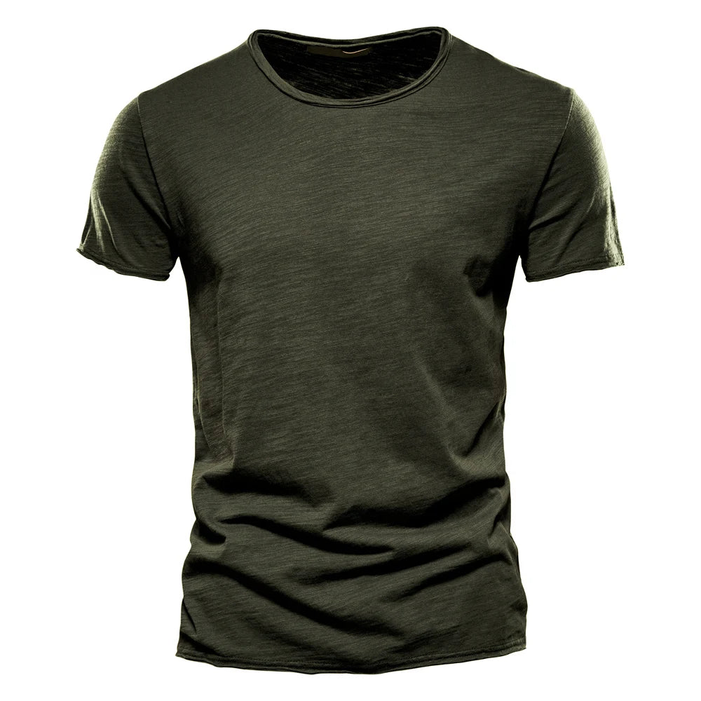 100% Cotton Men T-shirt Casual Soft Fitness Summer Thin T-shirts Men's Home Clothes O-Neck Short Sleeve Soild T Shirt for Men