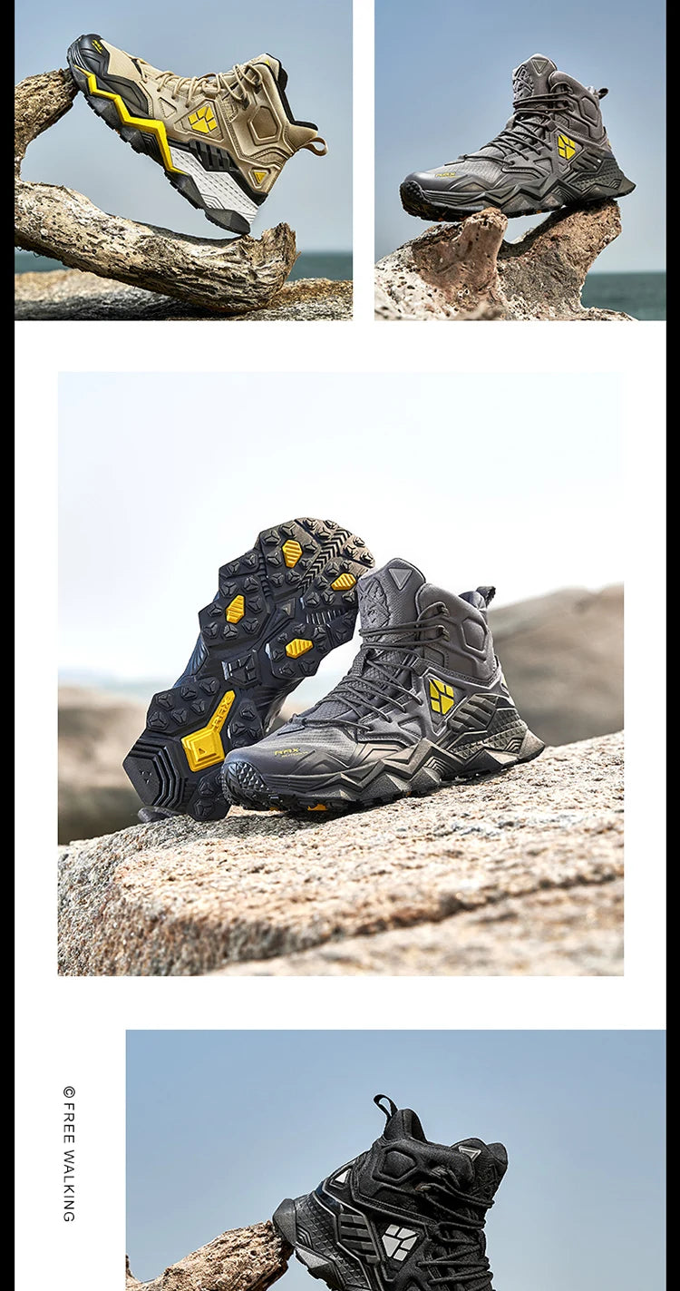 Rax Men  Waterproof Hiking Shoes Breathable Hiking Boots Outdoor Trekking Boots Sports Sneakers Tactical Shoes