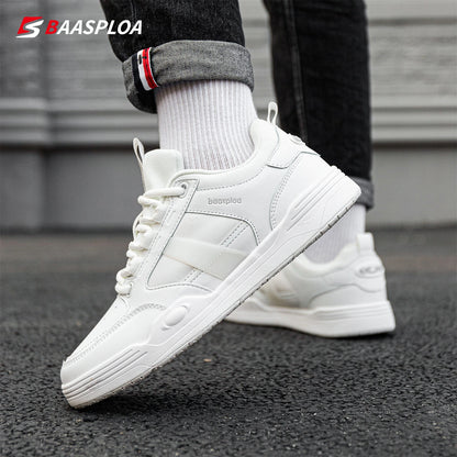 Baasploa 2024 Leather Skateboard Shoes Men Sneaker Lightweight Waterproof Shoes Male Casual Comfortable Walking Shoes Free Shipp