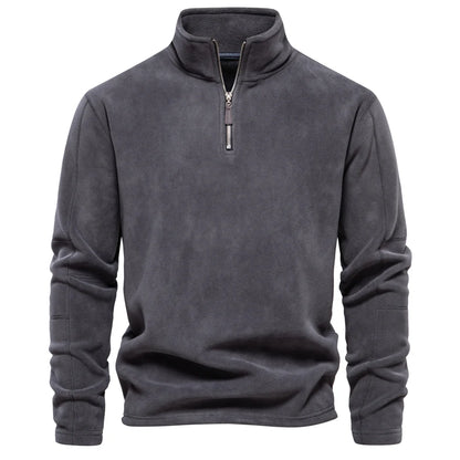 AIOPESON Brand Quality Thicken Warm Fleece Jacket for Men Zipper Neck Pullover Men's Sweatshirt Soft Shell Mens Jacket