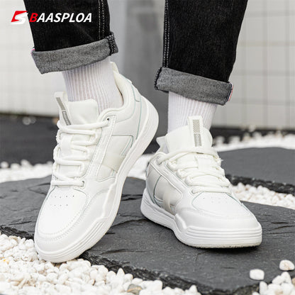 Baasploa 2024 Leather Skateboard Shoes Men Sneaker Lightweight Waterproof Shoes Male Casual Comfortable Walking Shoes Free Shipp