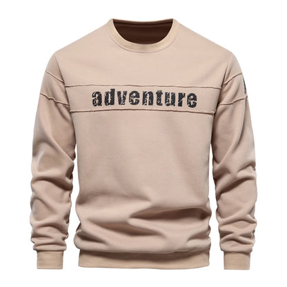 AIOPESON High Quality Smooth Patchwork Printed Sweatshirts for Men Fashion Youth O-neck Sportwear Tops Mens Sweatshirt