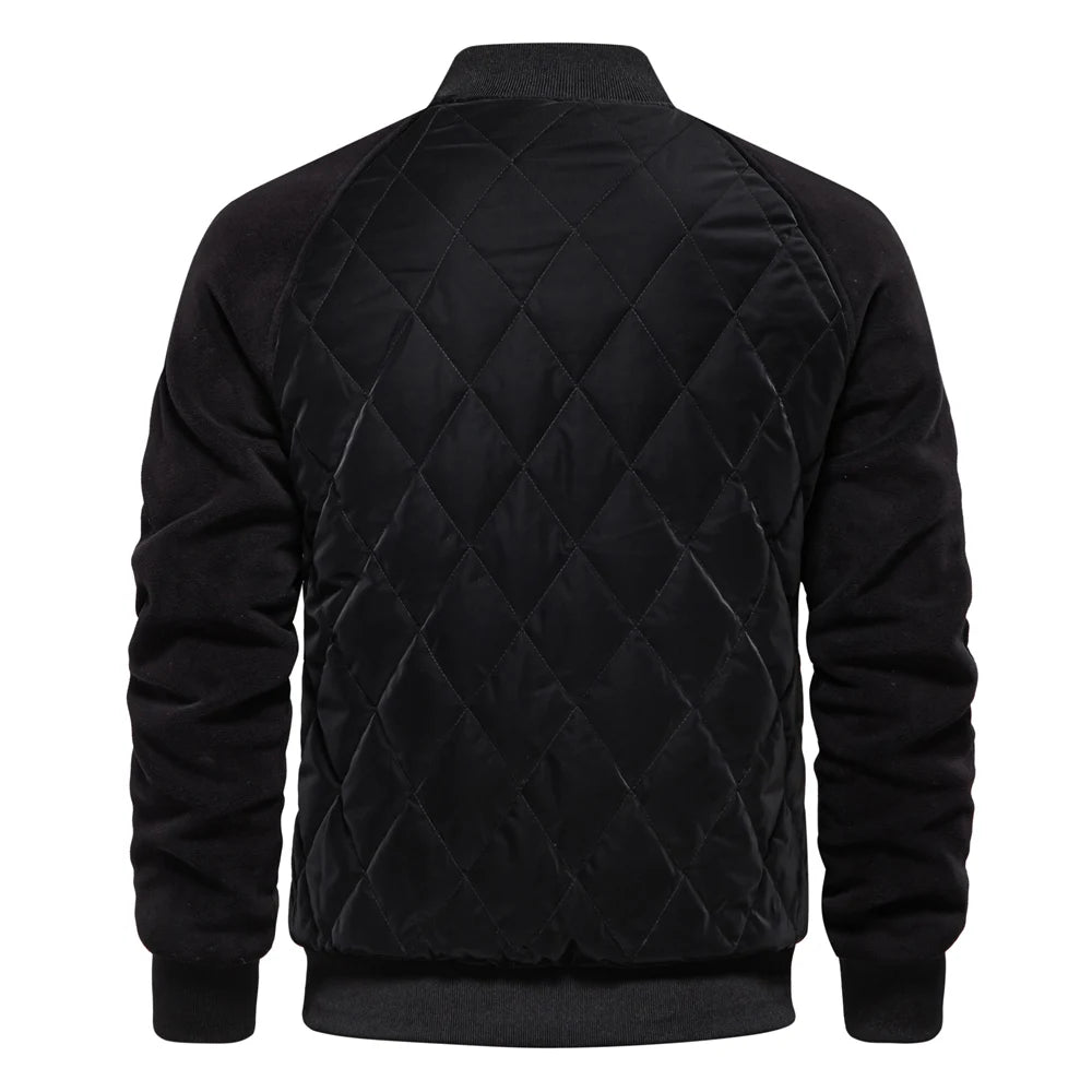 AIOPESON Mens Patchwork Thick Fleece Lined Baseball Bomber Jacket Winter Warm Outwear Jackets Coats for Men