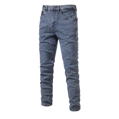 AIOPESON 2023 Autumn Denim Jeans Pants Men Slim Fit Straight Jeans for Men Quality Cotton Business Casual Wear Mens Denim Pants