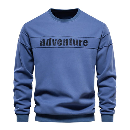 AIOPESON High Quality Smooth Patchwork Printed Sweatshirts for Men Fashion Youth O-neck Sportwear Tops Mens Sweatshirt