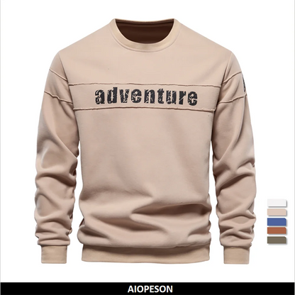 AIOPESON High Quality Smooth Patchwork Printed Sweatshirts for Men Fashion Youth O-neck Sportwear Tops Mens Sweatshirt