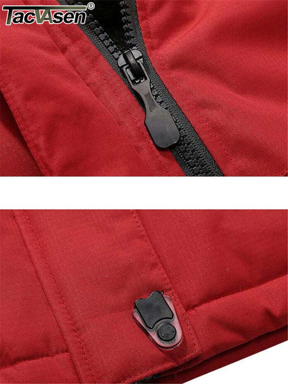 TACVASEN Fleece Lining Mountain Jackets Mens Hiking Jackets Outdoor Removable Hooded Coats Ski Snowboard Parka Winter Outwear