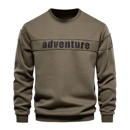 AIOPESON High Quality Smooth Patchwork Printed Sweatshirts for Men Fashion Youth O-neck Sportwear Tops Mens Sweatshirt