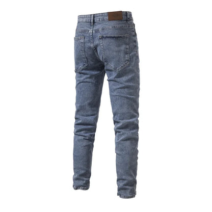 AIOPESON 2023 Autumn Denim Jeans Pants Men Slim Fit Straight Jeans for Men Quality Cotton Business Casual Wear Mens Denim Pants