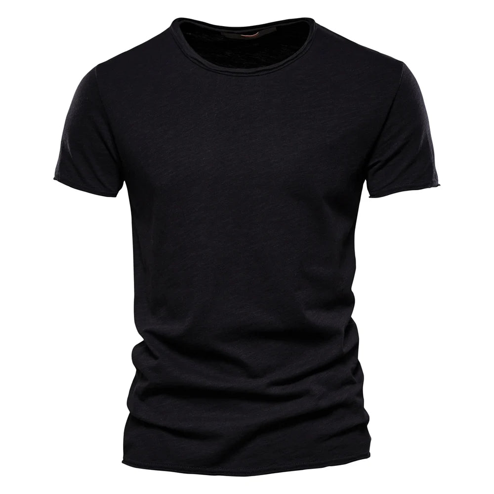 100% Cotton Men T-shirt Casual Soft Fitness Summer Thin T-shirts Men's Home Clothes O-Neck Short Sleeve Soild T Shirt for Men